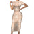 Beige Palaka Quilt Hawaii Short Sleeve Bodycon Dress Traditional Hawaii-plaid Pattern - Polynesian Pride