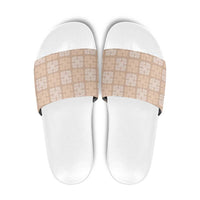 Beige Palaka Quilt Hawaii Slide Sandals Traditional Hawaii-plaid Pattern - Polynesian Pride