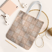 Beige Palaka Quilt Hawaii Tote Bag Traditional Hawaii-plaid Pattern - Polynesian Pride