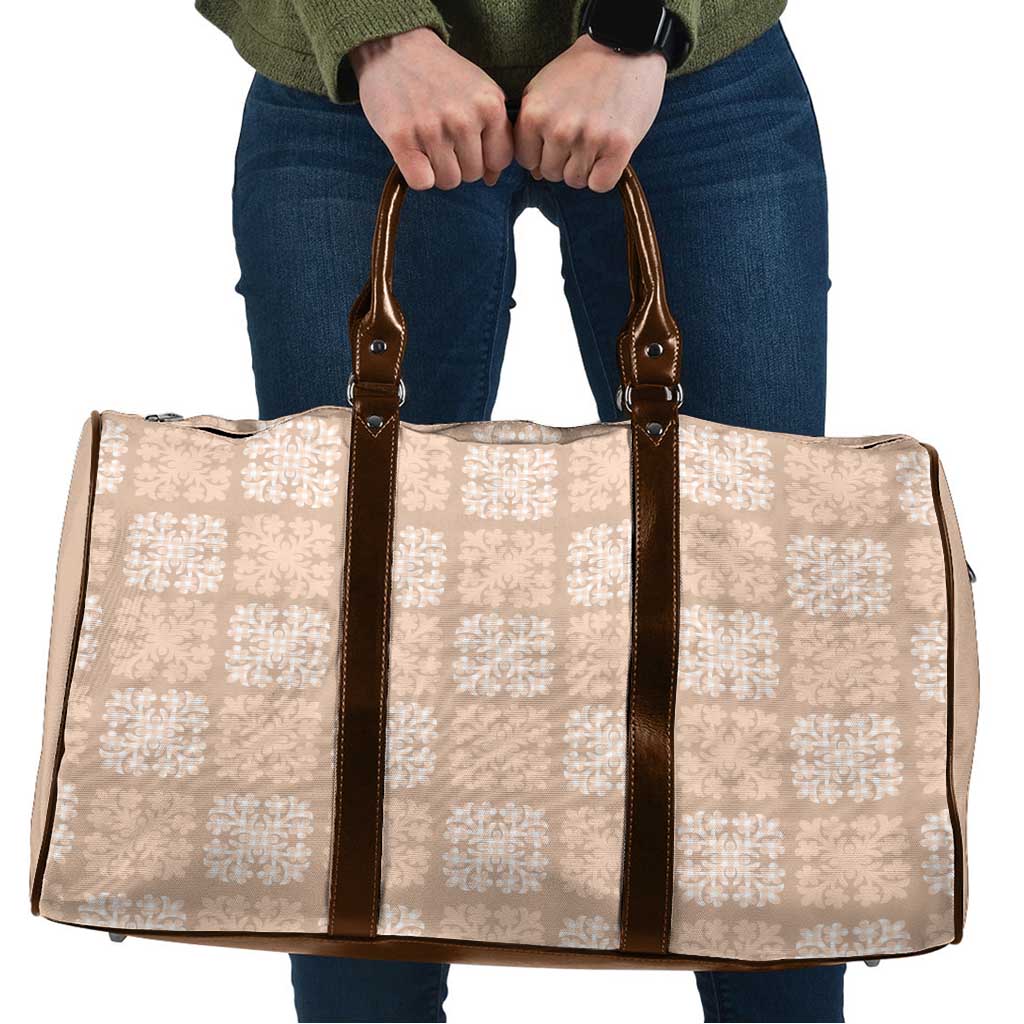 Beige Palaka Quilt Hawaii Travel Bag Traditional Hawaii-plaid Pattern - Polynesian Pride