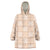Beige Palaka Quilt Hawaii Wearable Blanket Hoodie Traditional Hawaii-plaid Pattern - Polynesian Pride