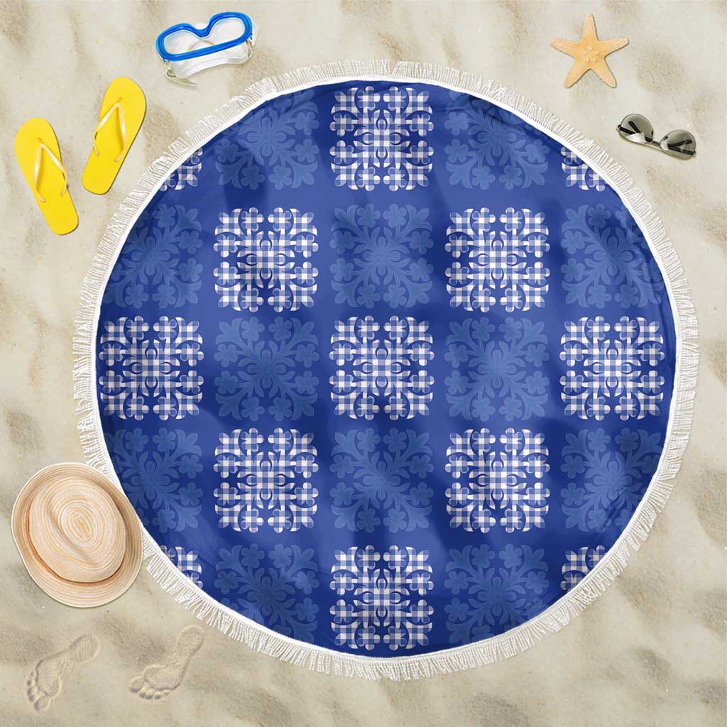 Royal Blue Palaka Quilt Hawaii Beach Blanket Traditional Hawaii-plaid Pattern - Polynesian Pride