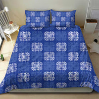 Royal Blue Palaka Quilt Hawaii Bedding Set Traditional Hawaii-plaid Pattern - Polynesian Pride