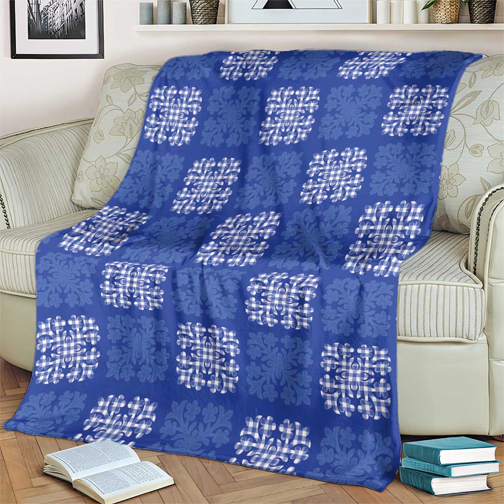 Royal Blue Palaka Quilt Hawaii Blanket Traditional Hawaii-plaid Pattern - Polynesian Pride