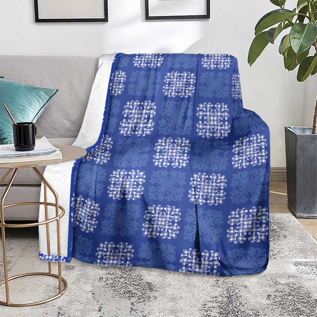 Royal Blue Palaka Quilt Hawaii Blanket Traditional Hawaii-plaid Pattern - Polynesian Pride