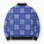 Royal Blue Palaka Quilt Hawaii Bomber Puffer Jacket Traditional Hawaii-plaid Pattern - Polynesian Pride