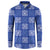 Royal Blue Palaka Quilt Hawaii Button Sweatshirt Traditional Hawaii-plaid Pattern - Polynesian Pride