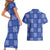 Royal Blue Palaka Quilt Hawaii Couples Matching Short Sleeve Bodycon Dress and Hawaiian Shirt Traditional Hawaii-plaid Pattern - Polynesian Pride