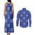 Royal Blue Palaka Quilt Hawaii Couples Matching Tank Maxi Dress and Long Sleeve Button Shirt Traditional Hawaii-plaid Pattern - Polynesian Pride