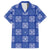 Royal Blue Palaka Quilt Hawaii Family Matching Off The Shoulder Long Sleeve Dress and Hawaiian Shirt Traditional Hawaii-plaid Pattern - Polynesian Pride