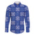 Royal Blue Palaka Quilt Hawaii Family Matching Off Shoulder Maxi Dress and Hawaiian Shirt Traditional Hawaii-plaid Pattern - Polynesian Pride