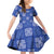 Royal Blue Palaka Quilt Hawaii Family Matching Off Shoulder Short Dress and Hawaiian Shirt Traditional Hawaii-plaid Pattern - Polynesian Pride