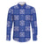 Royal Blue Palaka Quilt Hawaii Family Matching Puletasi and Hawaiian Shirt Traditional Hawaii-plaid Pattern - Polynesian Pride