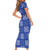 Royal Blue Palaka Quilt Hawaii Family Matching Short Sleeve Bodycon Dress and Hawaiian Shirt Traditional Hawaii-plaid Pattern - Polynesian Pride