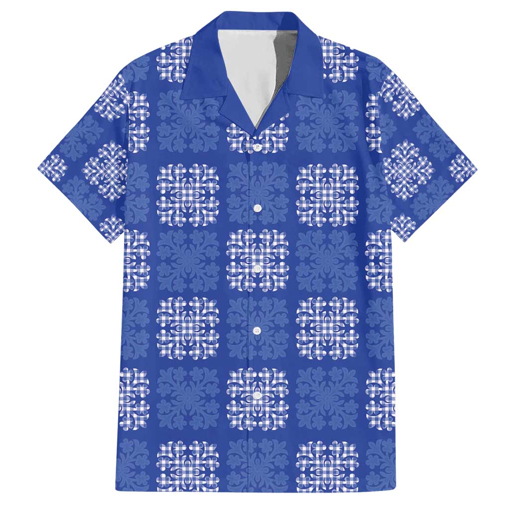 Royal Blue Palaka Quilt Hawaii Hawaiian Shirt Traditional Hawaii-plaid Pattern - Polynesian Pride
