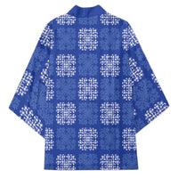 Royal Blue Palaka Quilt Hawaii Kimono Traditional Hawaii-plaid Pattern - Polynesian Pride