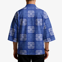Royal Blue Palaka Quilt Hawaii Kimono Traditional Hawaii-plaid Pattern - Polynesian Pride
