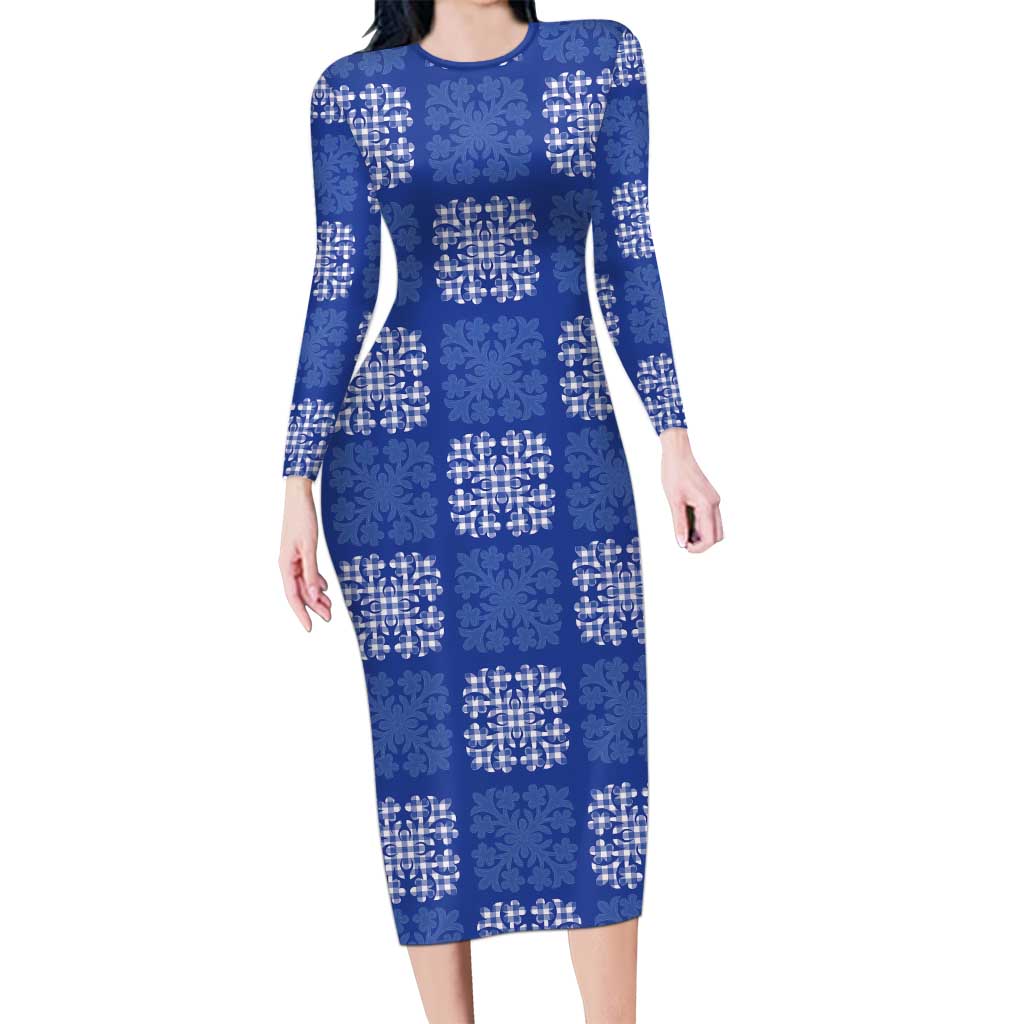 plaid long sleeve bodycon dress Uoozee-Official Bodycon Long Sleeves Buttoned Plaid Pockets Notched Collar Midi Dresses GRAY / S