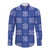 Royal Blue Palaka Quilt Hawaii Long Sleeve Button Shirt Traditional Hawaii-plaid Pattern - Polynesian Pride