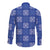 Royal Blue Palaka Quilt Hawaii Long Sleeve Button Shirt Traditional Hawaii-plaid Pattern - Polynesian Pride