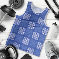 Royal Blue Palaka Quilt Hawaii Men Tank Top Traditional Hawaii-plaid Pattern - Polynesian Pride