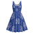 Royal Blue Palaka Quilt Hawaii Midi Dress Traditional Hawaii-plaid Pattern - Polynesian Pride