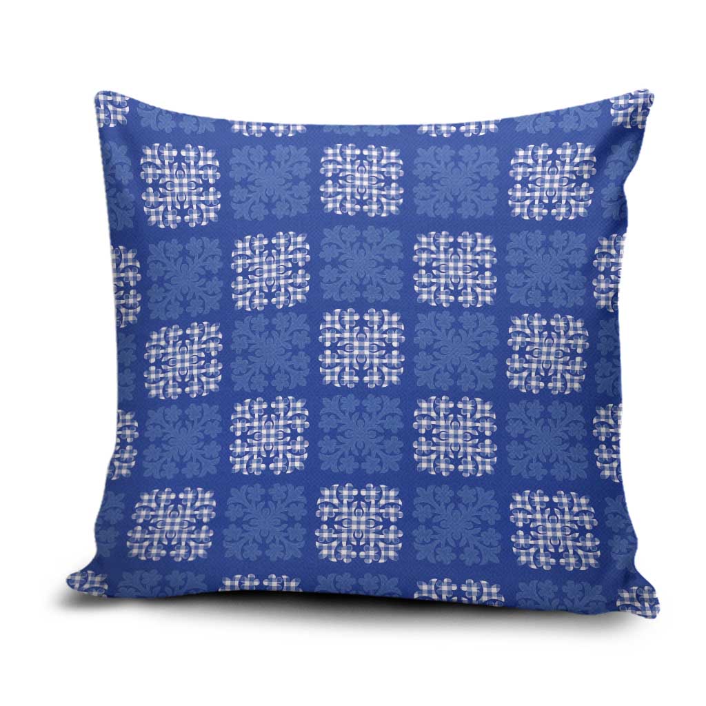 Royal Blue Palaka Quilt Hawaii Pillow Cover Traditional Hawaii-plaid Pattern - Polynesian Pride