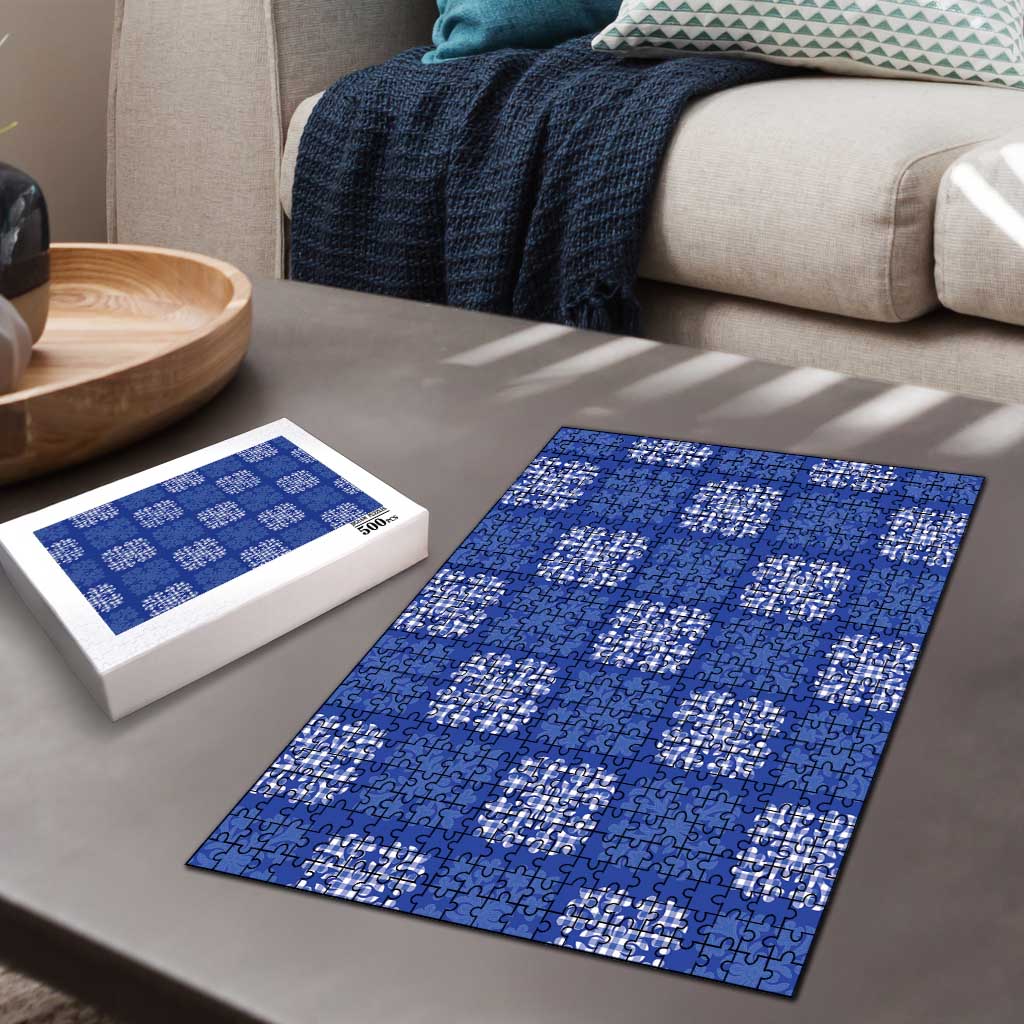 Royal Blue Palaka Quilt Hawaii Puzzle Traditional Hawaii-plaid Pattern - Polynesian Pride