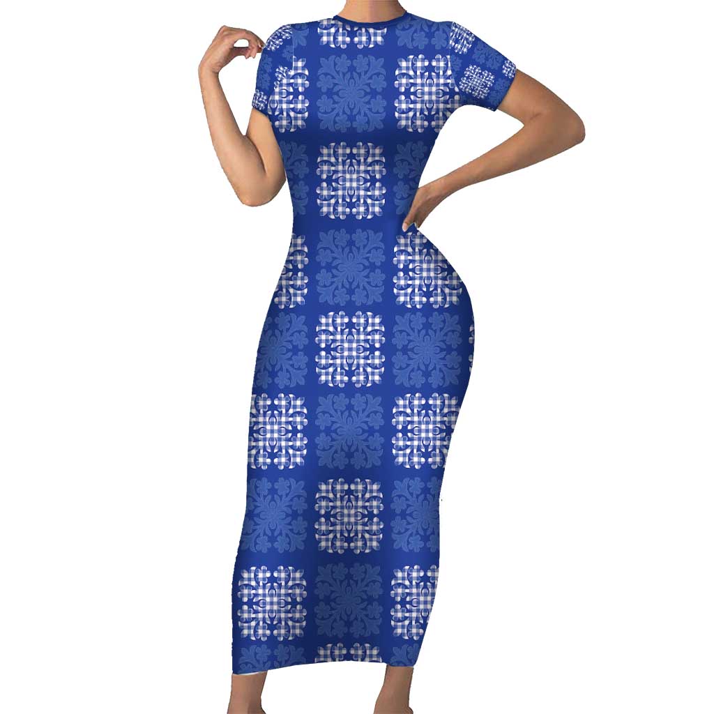 blue plaid bodycon dress Unique Bargains Women's Summer Sleeveless Elegant Plaid Bodycon Dress L Blue