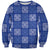 Royal Blue Palaka Quilt Hawaii Sweatshirt Traditional Hawaii-plaid Pattern - Polynesian Pride