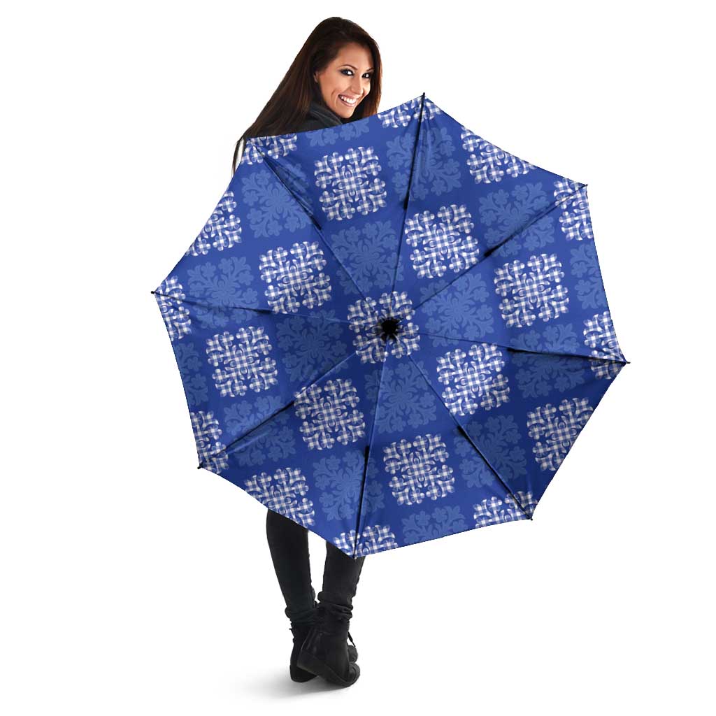 Royal Blue Palaka Quilt Hawaii Umbrella Traditional Hawaii-plaid Pattern - Polynesian Pride