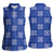 Royal Blue Palaka Quilt Hawaii Women Sleeveless Polo Shirt Traditional Hawaii-plaid Pattern - Polynesian Pride