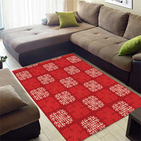 Red Palaka Quilt Hawaii Area Rug Traditional Hawaii-plaid Pattern - Polynesian Pride