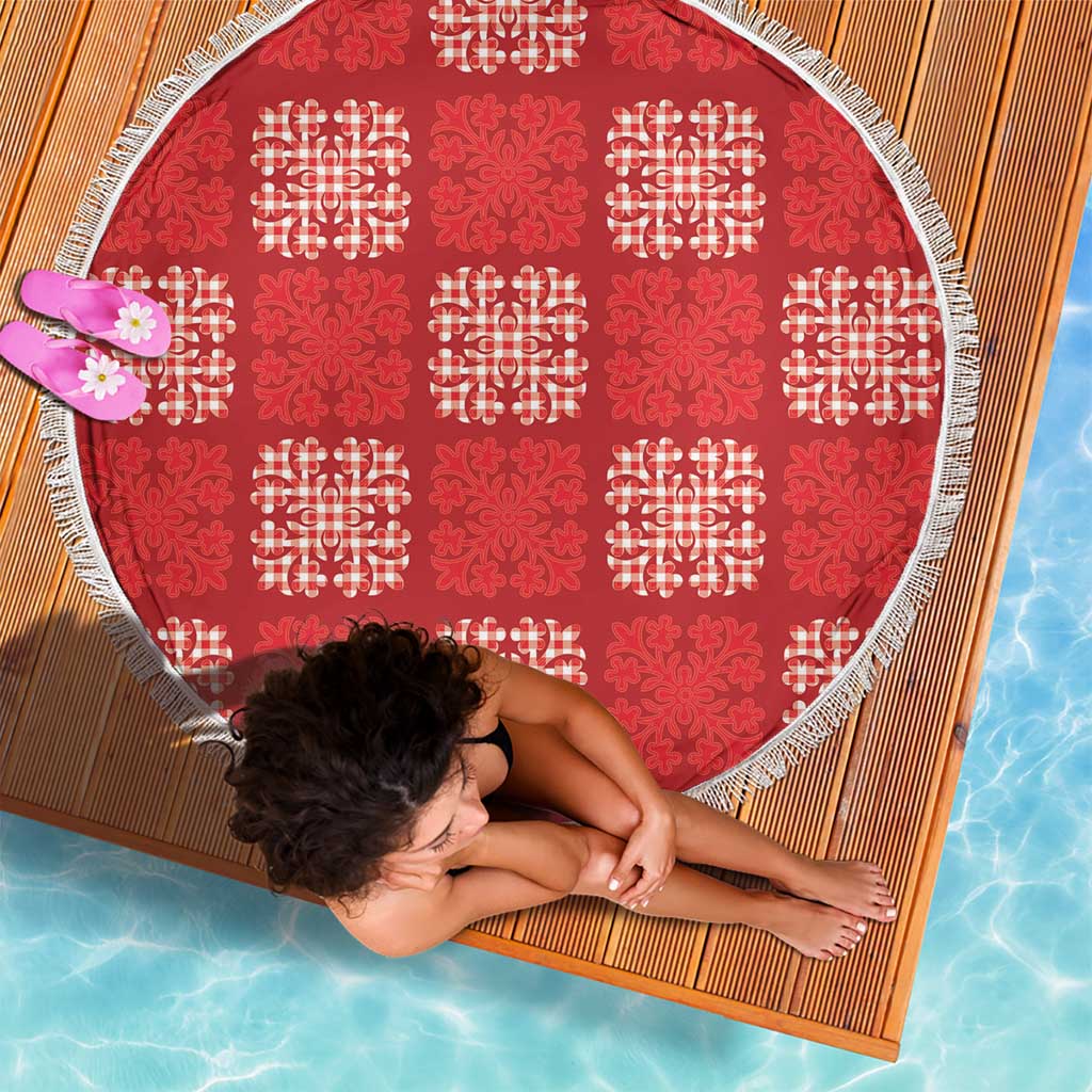 Red Palaka Quilt Hawaii Beach Blanket Traditional Hawaii-plaid Pattern - Polynesian Pride
