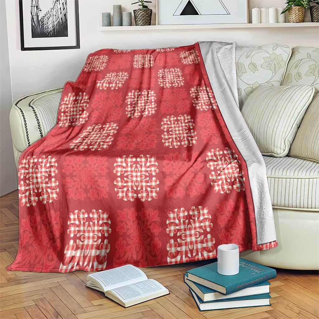 Red Palaka Quilt Hawaii Blanket Traditional Hawaii-plaid Pattern - Polynesian Pride