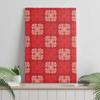 Red Palaka Quilt Hawaii Canvas Wall Art Traditional Hawaii-plaid Pattern - Polynesian Pride