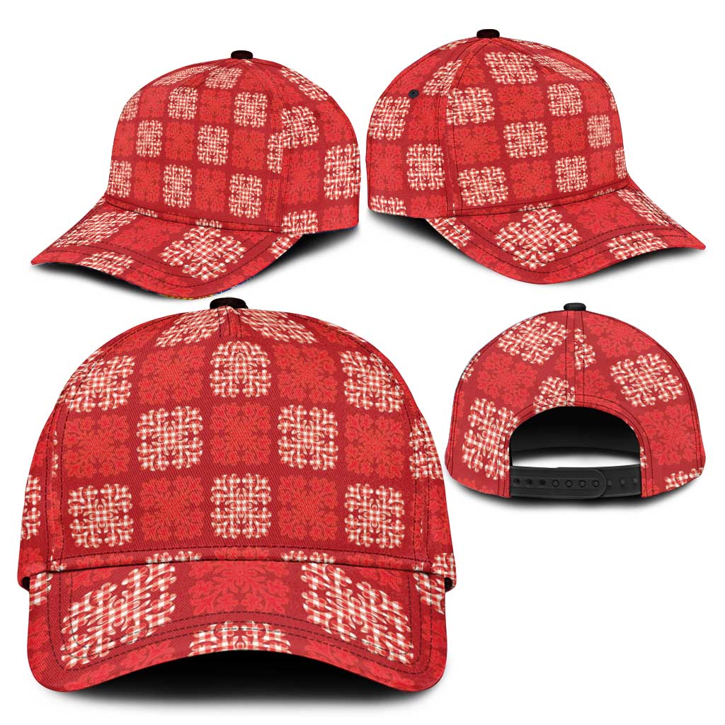 Red Palaka Quilt Hawaii Classic Cap Traditional Hawaii-plaid Pattern - Polynesian Pride