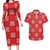 Red Palaka Quilt Hawaii Couples Matching Long Sleeve Bodycon Dress and Hawaiian Shirt Traditional Hawaii-plaid Pattern - Polynesian Pride