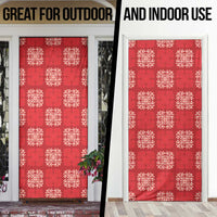 Red Palaka Quilt Hawaii Door Cover Traditional Hawaii-plaid Pattern - Polynesian Pride