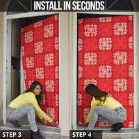 Red Palaka Quilt Hawaii Door Cover Traditional Hawaii-plaid Pattern - Polynesian Pride