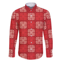 Red Palaka Quilt Hawaii Family Matching Long Sleeve Bodycon Dress and Hawaiian Shirt Traditional Hawaii-plaid Pattern - Polynesian Pride