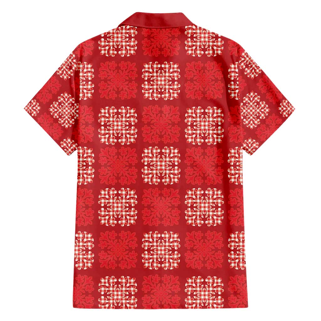 Red Palaka Quilt Hawaii Hawaiian Shirt Traditional Hawaii-plaid Pattern - Polynesian Pride