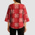 Red Palaka Quilt Hawaii Kimono Sleeve Blouse Traditional Hawaii-plaid Pattern - Polynesian Pride