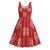 Red Palaka Quilt Hawaii Midi Dress Traditional Hawaii-plaid Pattern - Polynesian Pride