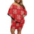 Red Palaka Quilt Hawaii Off Shoulder Short Dress Traditional Hawaii-plaid Pattern - Polynesian Pride