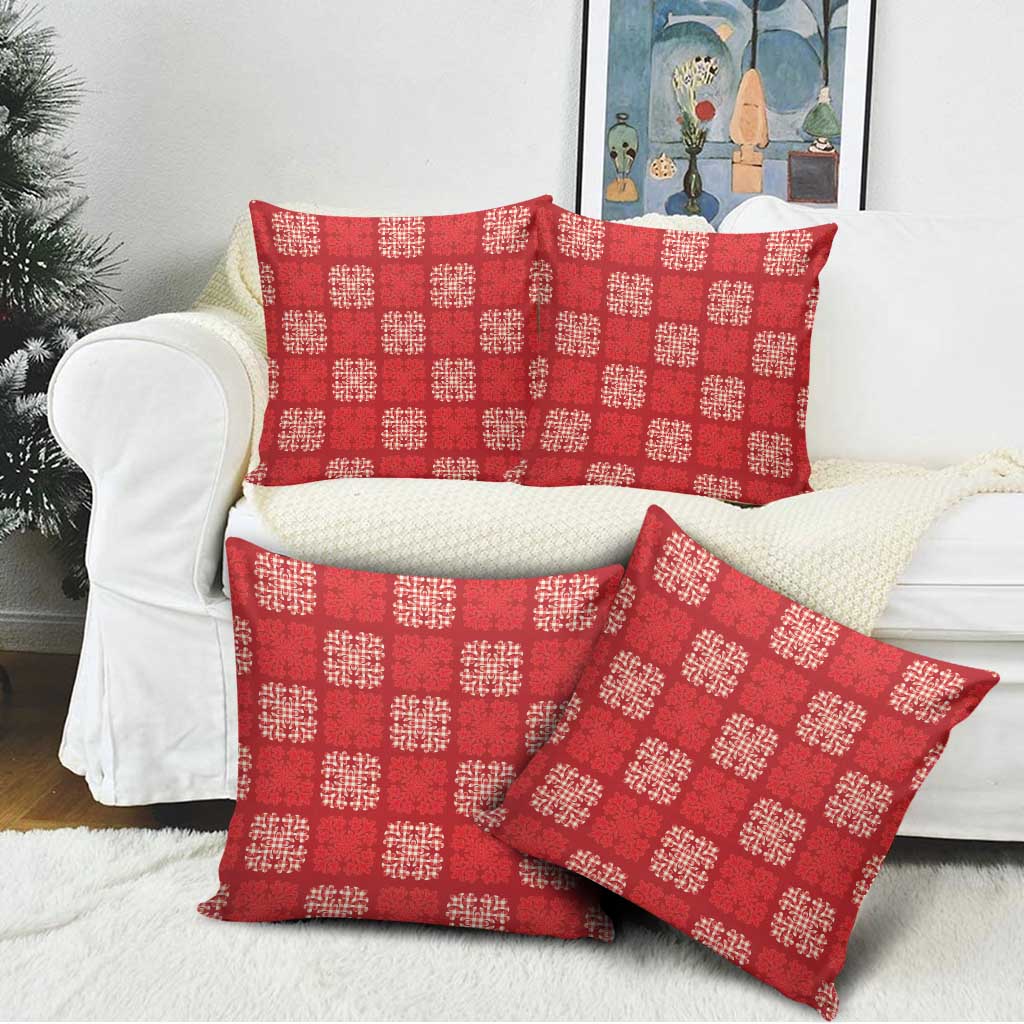 Red Palaka Quilt Hawaii Pillow Cover Traditional Hawaii-plaid Pattern - Polynesian Pride