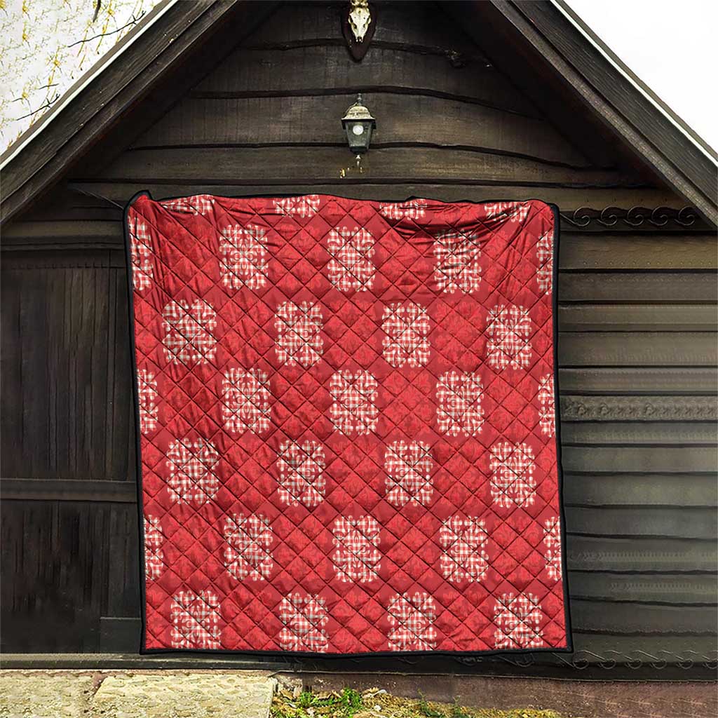 Red Palaka Quilt Hawaii Quilt Traditional Hawaii-plaid Pattern - Polynesian Pride