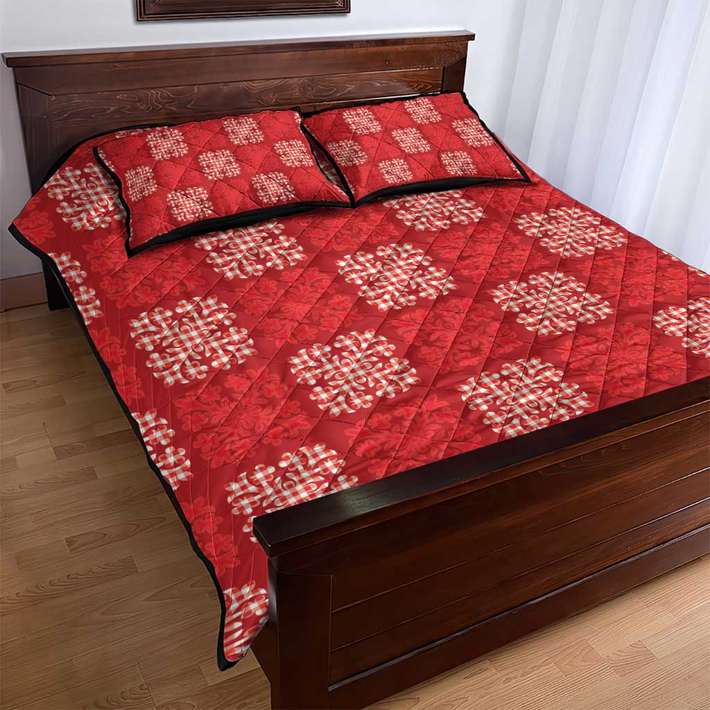 Red Palaka Quilt Hawaii Quilt Bed Set Traditional Hawaii-plaid Pattern - Polynesian Pride