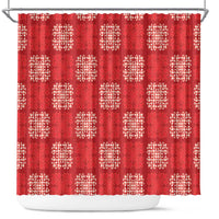 Red Palaka Quilt Hawaii Shower Curtain Traditional Hawaii-plaid Pattern - Polynesian Pride