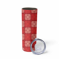 Red Palaka Quilt Hawaii Skinny Tumbler Traditional Hawaii-plaid Pattern - Polynesian Pride